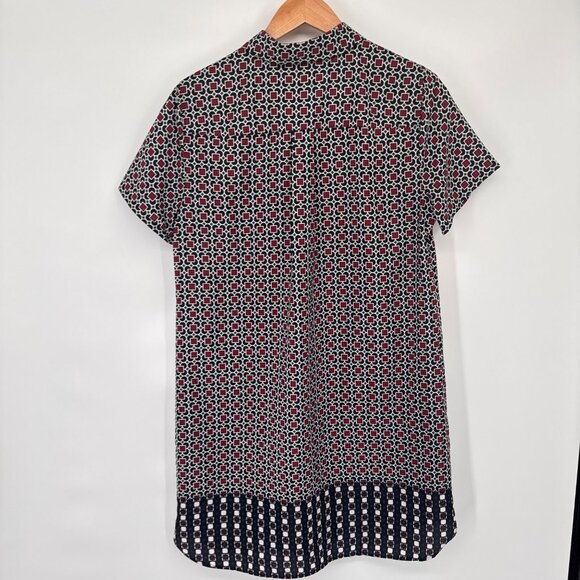 J.Crew Womens Short-Sleeve Button-Down Shirt dress Geometric Print  Size 12 - Picture 12 of 12